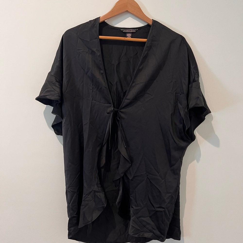 Victoria's Secret Black Satin Robe